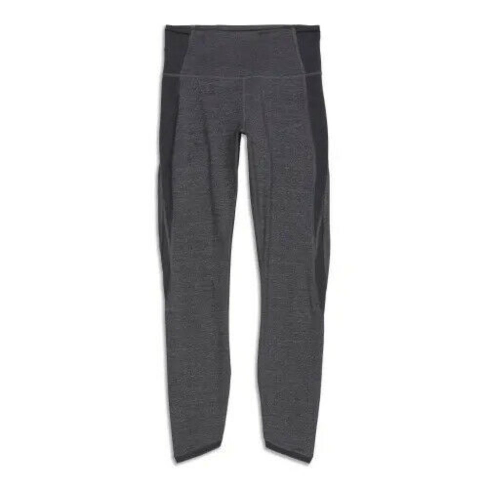 Lululemon Hit It Crop 4 Carbon Gray Sheer Cropped 24.5" Inseam Athletic